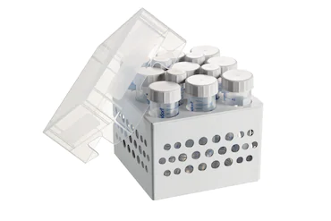 艾本德儲存盒 3 × 3, 可放置 9  個 50  mL 試管和 4  個 15  mL 試管，2  件，高 127  mm，5  英寸，聚丙烯材料，可耐受最低 -86  °C，高溫高壓滅菌，帶蓋子